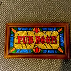 Pub Room Bar Sign Stained Glass